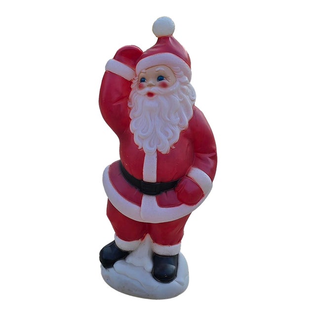 Vintage 40" Waving Santa Claus Lighted Christmas Blow Mold Yard Decor For Sale