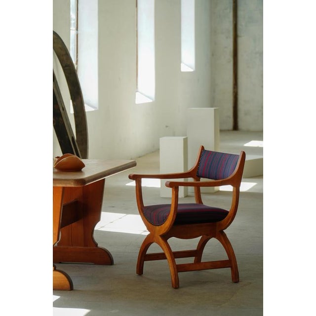 Danish Modern Oak Model Kurul Armchairs attributed to Henning Kjærnulf, 1960s, Set of 2 For Sale - Image 16 of 18