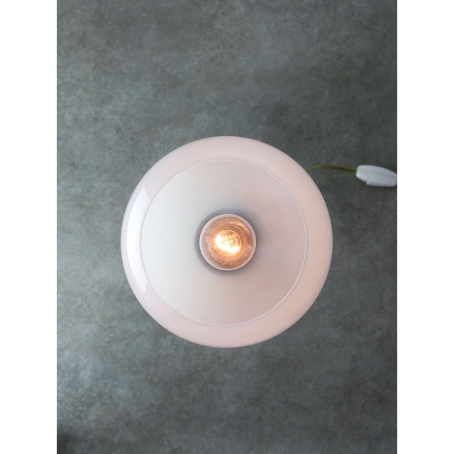 Late 20th Century Vintage Italian Brass and Opaline Table Lamp, 1970s For Sale - Image 5 of 11