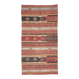 Vintage Handwoven Turkish Kilim Rug For Sale