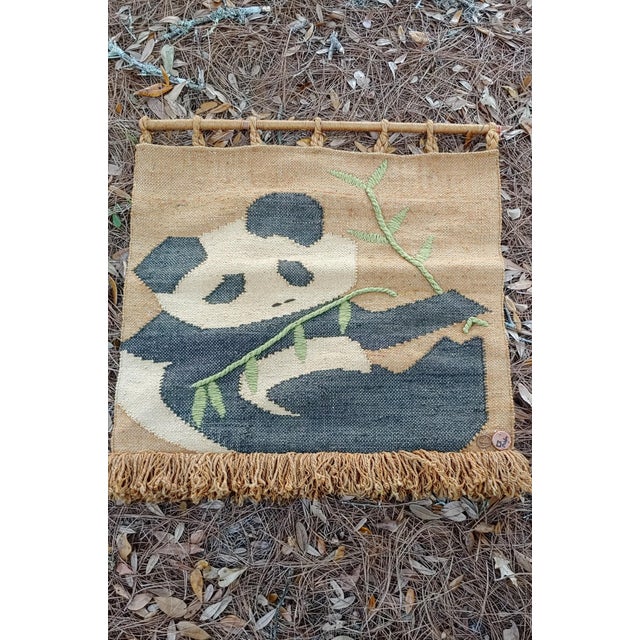 Textile Vintage Don Freedman Panda Bear Fiber Art Tapestry For Sale - Image 7 of 9