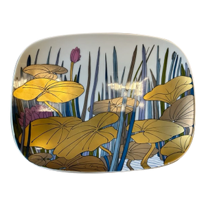 Rosenthal Studio Line Golden Lilies Plate by Alain Le Foll, 1970's