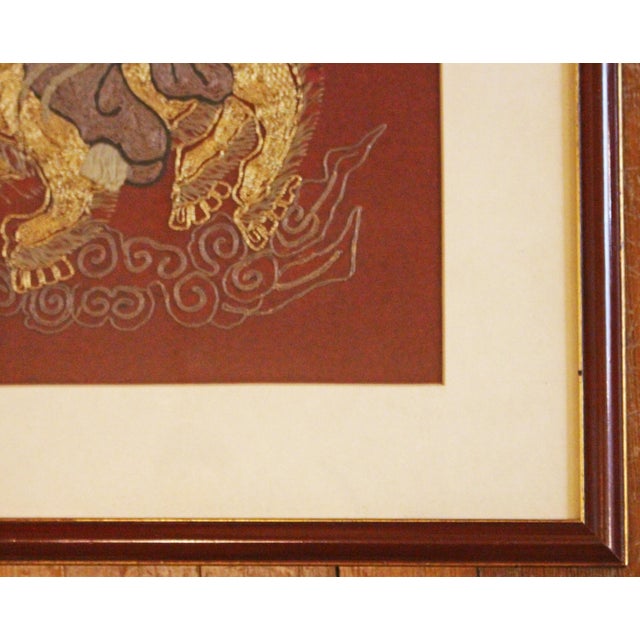 Chinese Mid-19th Century Chinese Framed Embroidery of Zhao Gongming For Sale - Image 3 of 4