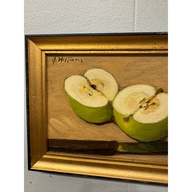 Traditional 20th Century Oil Painting Green Apples For Sale - Image 3 of 6