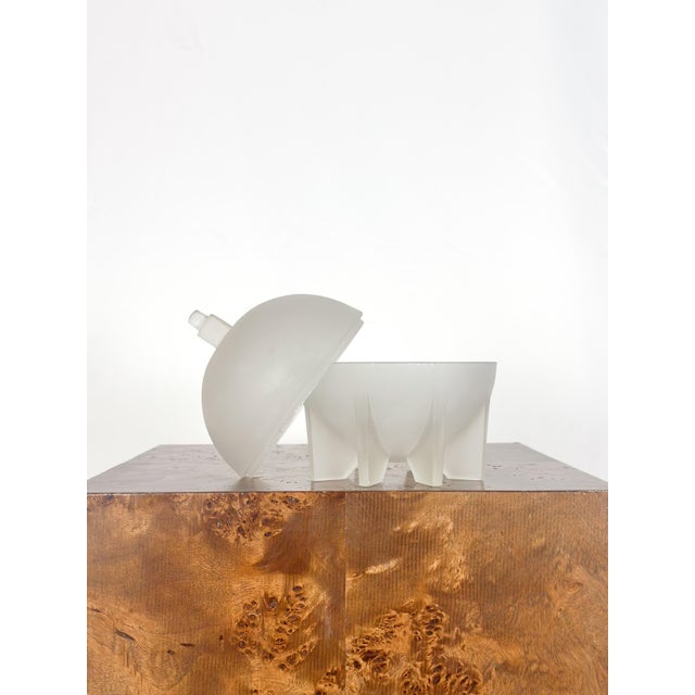 Mid-Century Modern Vintage 1950's Frosted Glass Rocket Candy Dish For Sale - Image 3 of 4