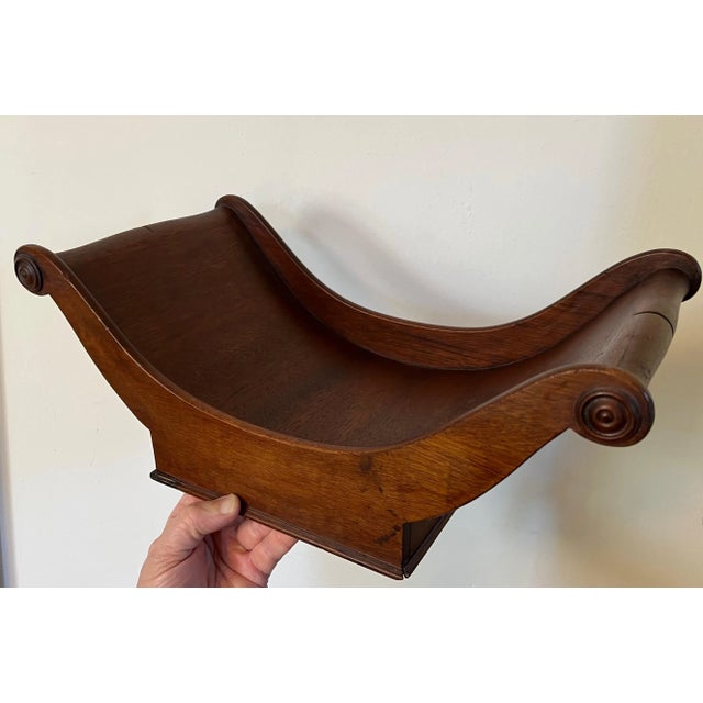 Mahogany Cheese Sleigh, Bread Basket Tray or Table Centerpiece for Displaying Fruit For Sale - Image 9 of 12