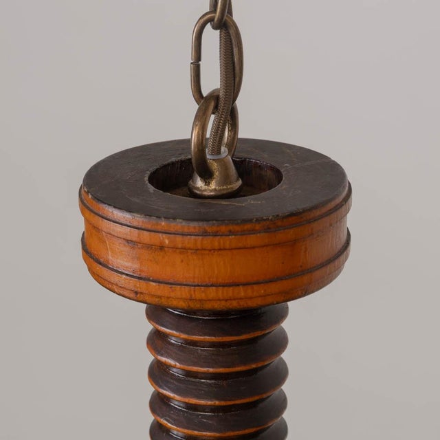 1940s Charles Dudouyt French Carved Wood Chandelier For Sale - Image 11 of 14