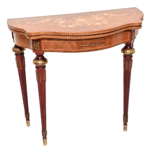 Antique French Inlaid Console Table, 1950