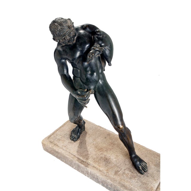 Antique Nude Male Bronze Sculpture For Sale - Image 10 of 12