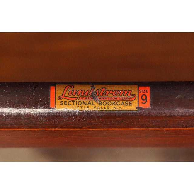 Antique Lundstrom Wooden Barrister Bookcase For Sale - Image 4 of 16