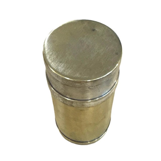 Gabriella Crespi Signed Brass and Silver Plate Round Container For Sale - Image 12 of 12