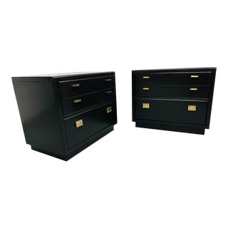 Post-Modern Drexel “Consensus” Black Nightstands For Sale