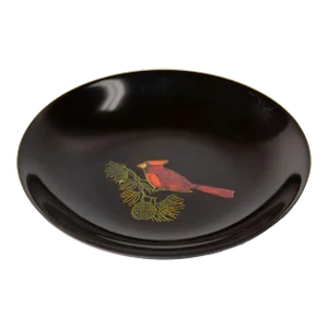 Circular Black Tray Platter Couroc of Monterey California 1960's