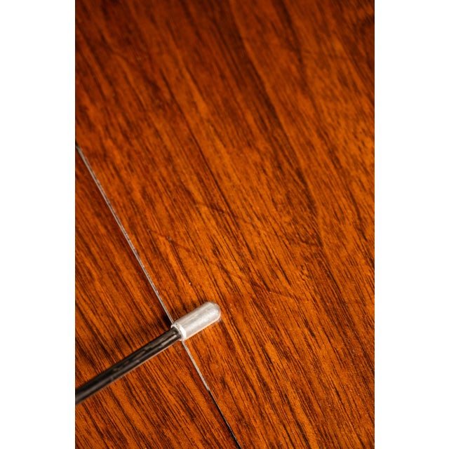 Rare Mid-Century Modern Extension Dining Table in Walnut W/ 2 Leaves Attributed to Singer and Sons, Usa, C. 1960's For Sale - Image 18 of 18