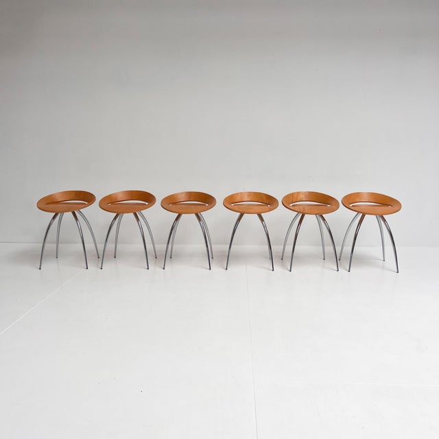 Organically shaped stool by Sigurdur Thorsteinson for Magis. The stool is recognizable by its bent beechwood (plywood)...