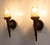 Colored Glass and Pine Sconces, France, 1940, Set of 2 For Sale - Image 6 of 10