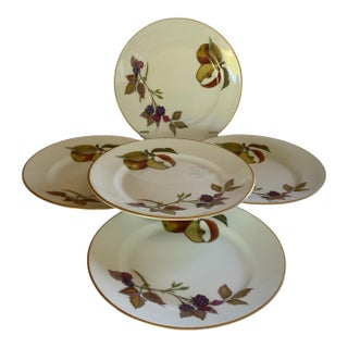 Vintage Royal Worcester Evesham Gold Bread & Butter Plates 6.75” England C1961-2015 - Set of 5 For Sale
