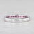 New 0.30ctw Pink Magenta Sapphire Ring 14k White Gold Stackable Band Size 6.5 For Sale - Image 4 of 8