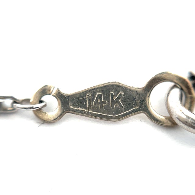 Antique 14k White Gold Diamond Art Deco Filigree Necklace For Sale - Image 9 of 9