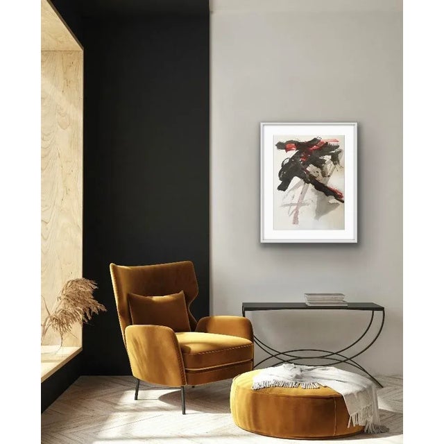 "Saturn V" Contemporary Original Abstract Mixed-Media Painting on Paper by Stephanie Cate For Sale In Palm Springs - Image 6 of 7