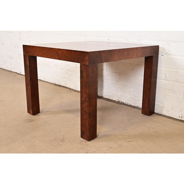 A sleek and stylish Mid-Century Modern Parsons side table By Paul Evans for Directional USA, 1960s Measures: 20"W x 20"D x...