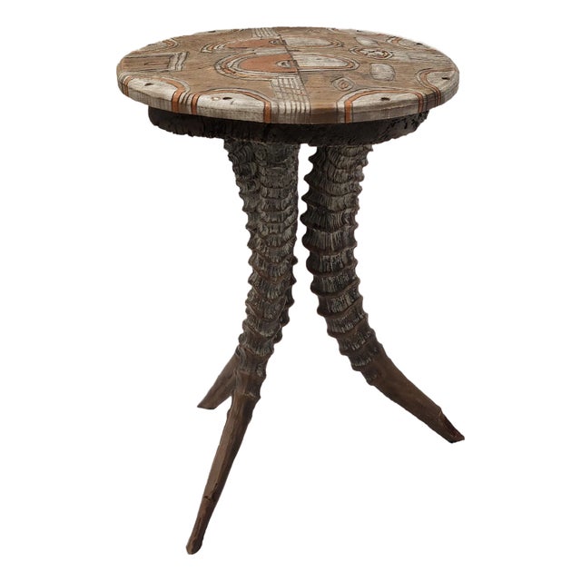 1970s Vintage Gazelle Horn Side Table For Sale