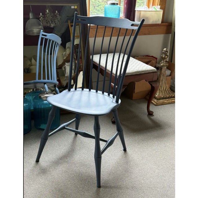 American 1980s Early American Reproduction Windsor Chairs For Sale - Image 3 of 3