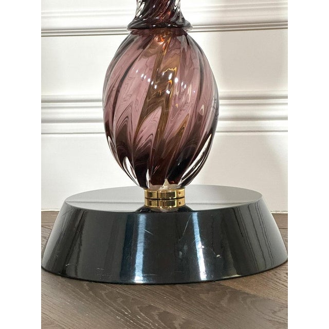 Early 21st Century Murano Glass Side Table with Amethyst Stem from Seguso, Italy, 2018 For Sale - Image 5 of 11