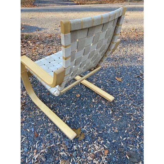 Alvar Aalto Lounge Chair in Beech and Cotton, Mid-Century Modern For Sale - Image 10 of 13