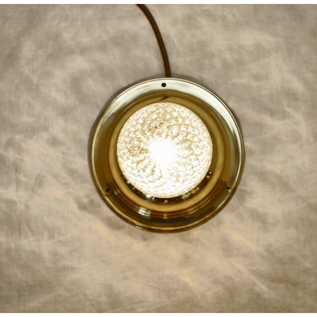 Art Nouveau Art Deco Ceiling Lamp in Brass and Glass, 1920s For Sale - Image 6 of 12
