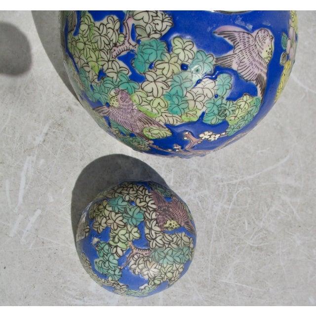 Antique Qing Dynasty Famille Rose Blue Glaze For Sale - Image 10 of 11