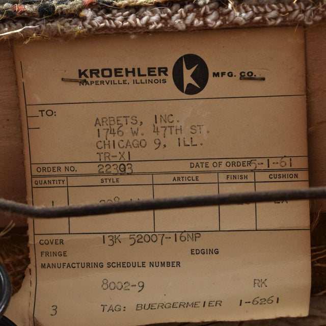Mid-Century Modern Vintage 1961 Mid-Century Modern Kroehler Sofa From Chicago For Sale - Image 3 of 12