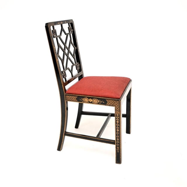 Antique Lacquered Chinoiserie Chair, 1900 For Sale - Image 3 of 10