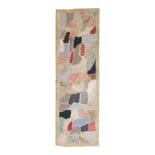 Mid Century Zabihi Collection Abstract American Hooked Runner - 2'8" x 7'10" For Sale
