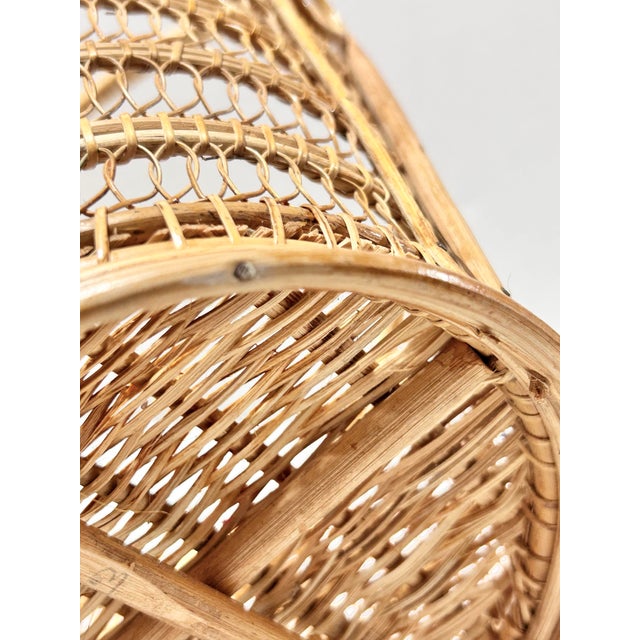 Vintage Wicker Easter Gathering Basket - Bentwood Openwork French Country Cottage Basket For Sale - Image 11 of 11