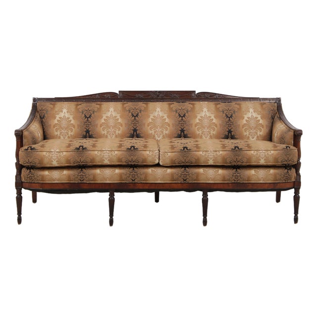 Antique Federal Style Mahogany Frame Sofa For Sale