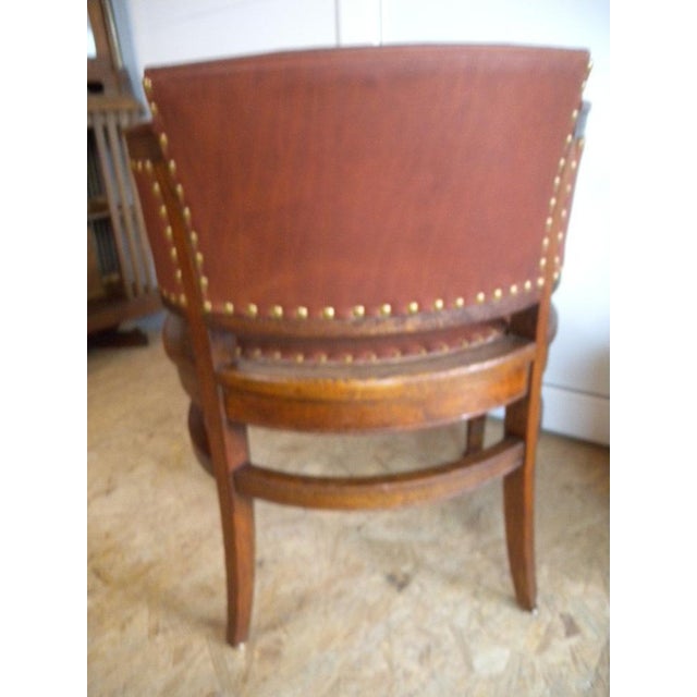 Art Nouveau Armchair in Wood and Cow Leather, 1910 For Sale - Image 15 of 18