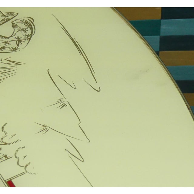 Asian Gold Cocktail Table with Cream-Colored Glass Top, 1960s For Sale - Image 11 of 13