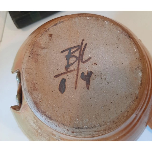 Early 21st Century Studio Pottery Signed Pumpkin Jack-O-Lantern Fall Halloween For Sale - Image 5 of 9