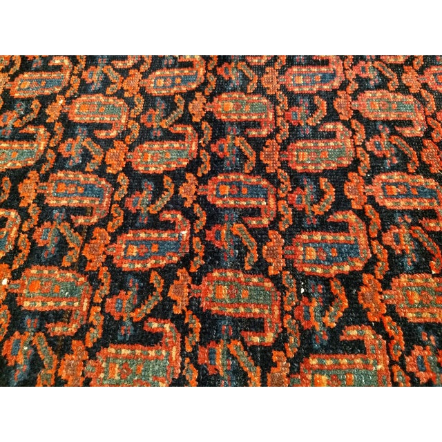 Persian 19th Century Persian Kurdish Gallery Rug, Hand-Knotted Wool, All-Over Paisley & Poppy Pattern, Navy & Ivory, 5x10 For Sale - Image 3 of 18
