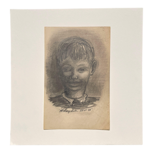 A Charming, 1940s Portrait Sketch of a Young Boy by Noted Chicago Modern Artist, Harold Haydon