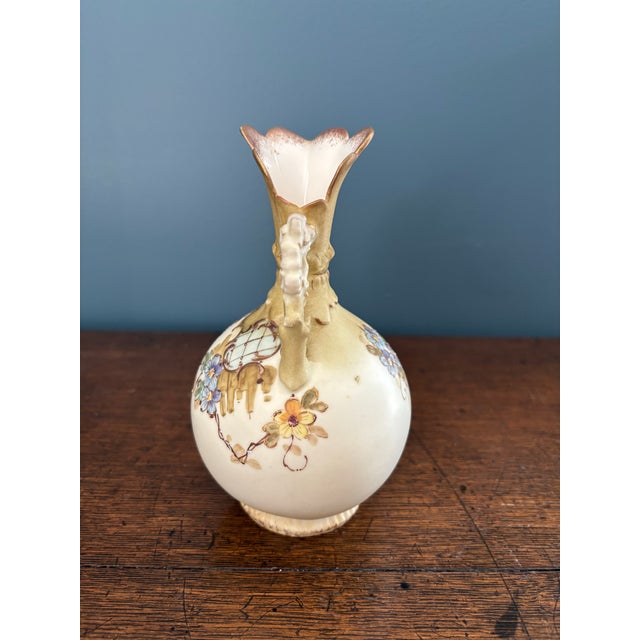 Art Nouveau Late 19th Century Art Nouveau Turn-Teplitz RStK Hand-Painted Porcelain Miniature Ewer For Sale - Image 3 of 8
