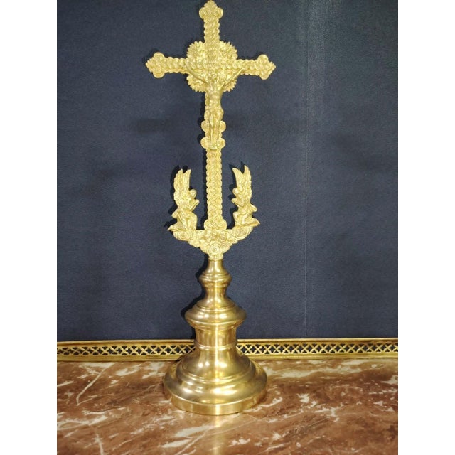 Gilt Bronze Altar Crosses, 19th Century, Set of 3, in Good conditions. Designed before 1890