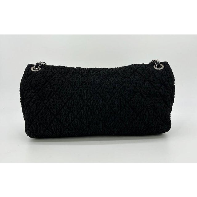 Chanel Mid 20th Century RARE Chanel Black Cloquèe XL Classic Flap For Sale - Image 4 of 9