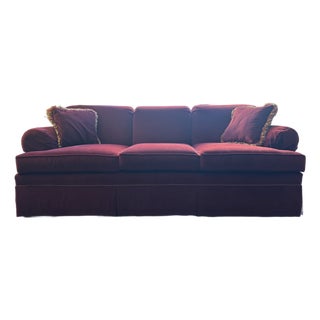 Ethan Allen Red Couch Sofa For Sale