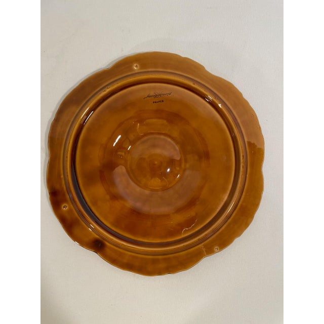 1920s French Sarreguemines Gold Majolica Oyster Plate For Sale - Image 9 of 12