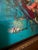 Abstract 1980's Large Abstract Expressionist Harbor Scene Original Oil on Canvas, Signed Nguyen Lam, 48" by 36" For Sale - Image 3 of 6