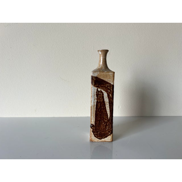 1980s Mid-Century Organic Modern Studio Pottery Bud Vase For Sale - Image 5 of 9