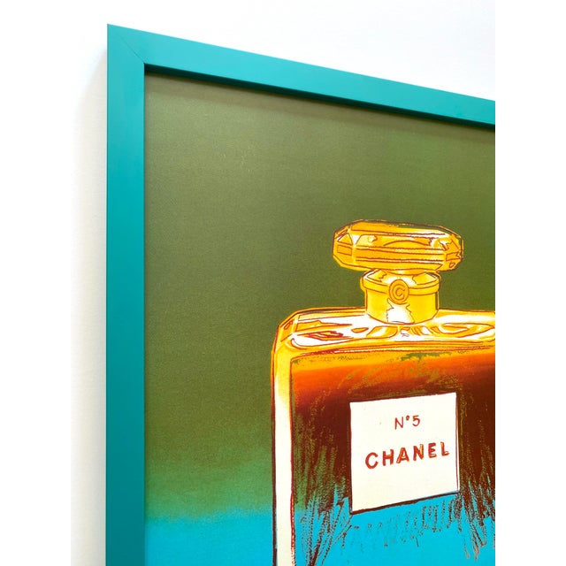 Andy Warhol Andy Warhol Foundation Vintage 1997 Lithograph Print Framed Pop Art Poster " Chanel No. 5 " 1985 For Sale - Image 4 of 12