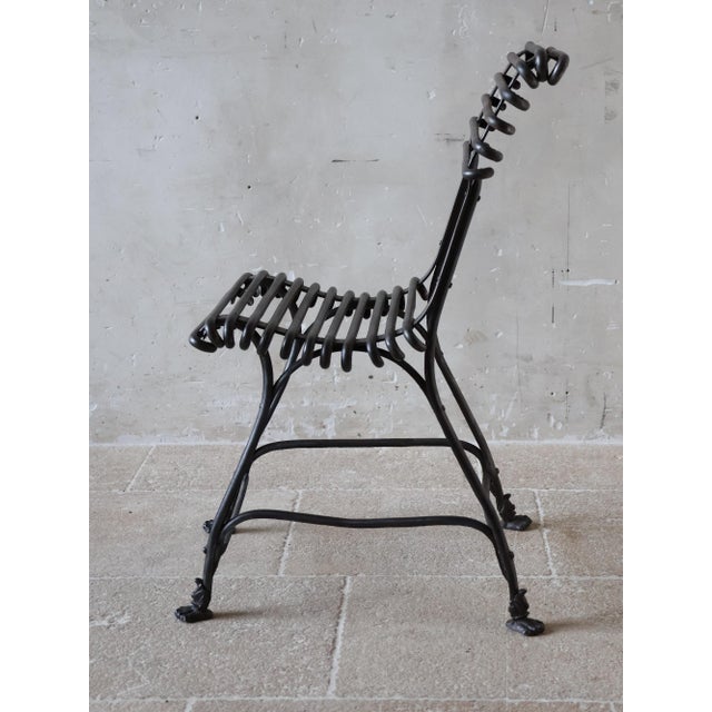 Black Antique French Arras Garden Chairs with Claw Feet, Set of 4 For Sale - Image 8 of 11